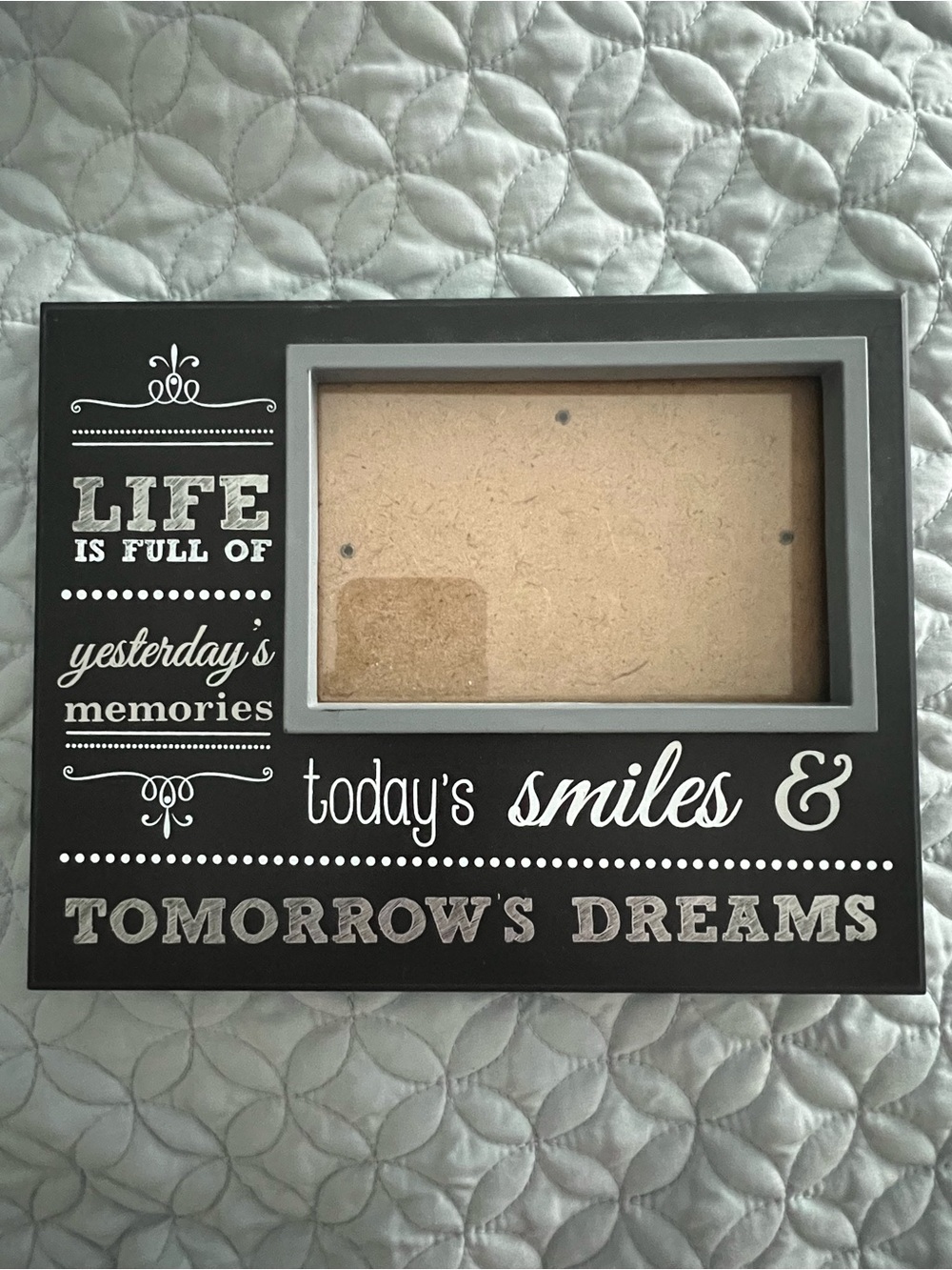Black "Life is Full of Yesterday's Memories" Decorative Photo Frame